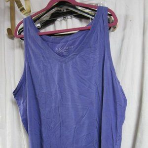 VTG CACIQUE SLEEPWEAR SLEEVELESS TOP, PURPLE, 100% COTTON, SOFT & STRETCHY, 26/2